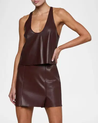 L'Agence Tullia Faux-Leather Tank | Thumbnail 4