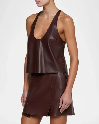L'Agence Tullia Faux-Leather Tank | Thumbnail 5