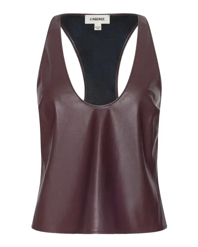L'Agence Tullia Faux-Leather Tank
