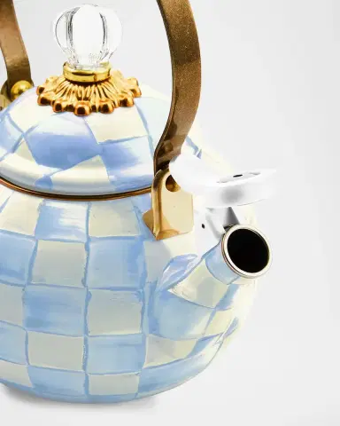 MacKenzie-Childs Sky Check Hand-Painted Enamel Teapot | Thumbnail 3 MacKenzie-Childs Sky Check Hand-Painted Enamel Teapot | Thumbnail 3