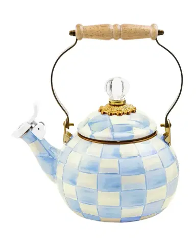 MacKenzie-Childs Sky Check Hand-Painted Enamel Teapot | Thumbnail 1 MacKenzie-Childs Sky Check Hand-Painted Enamel Teapot | Thumbnail 1