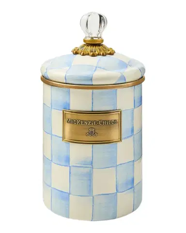 MacKenzie-Childs Medium Sky Check Hand-Painted Storage Container | Thumbnail 1