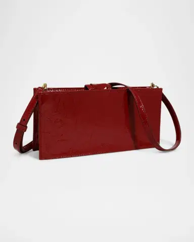 ALEXIS BITTAR Buckle Glossy Leather Clutch Bag | Thumbnail 7