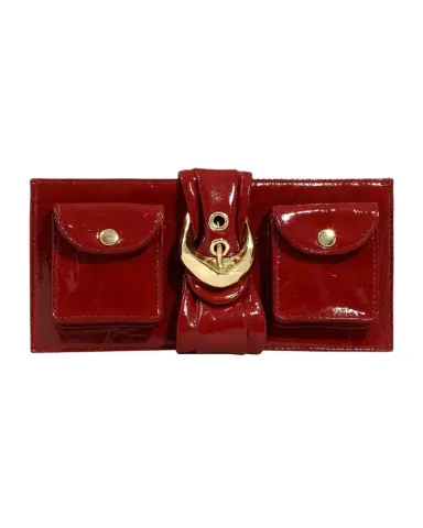 ALEXIS BITTAR Buckle Glossy Leather Clutch Bag | Thumbnail 1