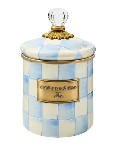 MacKenzie-Childs Small Sky Check Hand-Painted Storage Container | Thumbnail 1