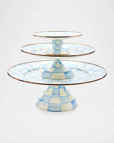 MacKenzie-Childs Sky Check Hand-Painted Enamel Cake Stand | Thumbnail 2