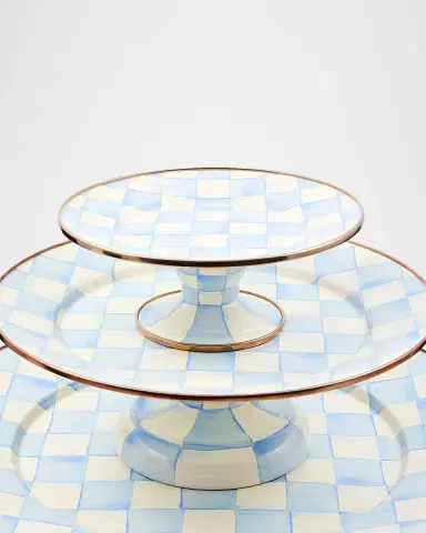 MacKenzie-Childs Sky Check Hand-Painted Enamel Cake Stand | Thumbnail 3
