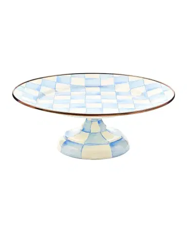 MacKenzie-Childs Sky Check Hand-Painted Enamel Cake Stand | Thumbnail 1