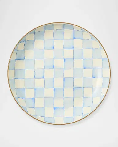 MacKenzie-Childs Sky Check Hand-Painted Enamel Abundant Bowl | Thumbnail 2