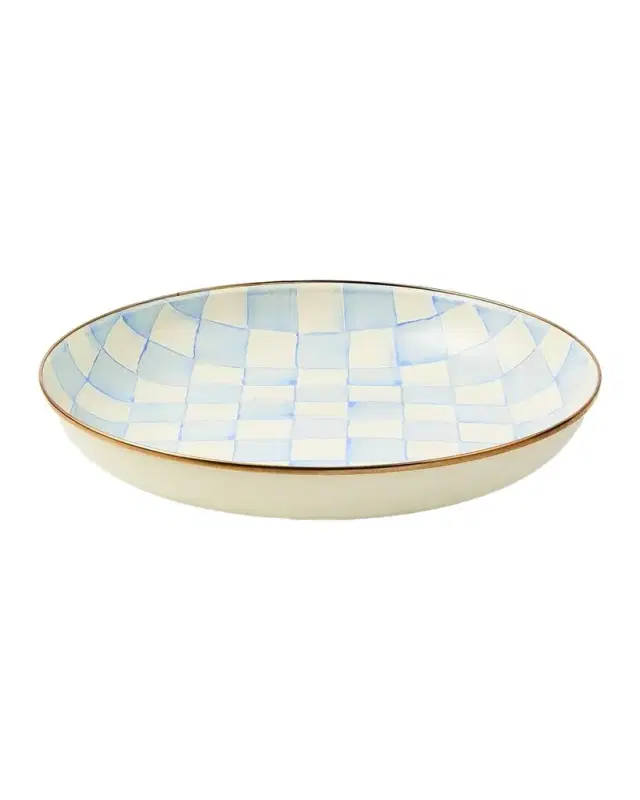 MacKenzie-Childs Sky Check Hand-Painted Enamel Abundant Bowl