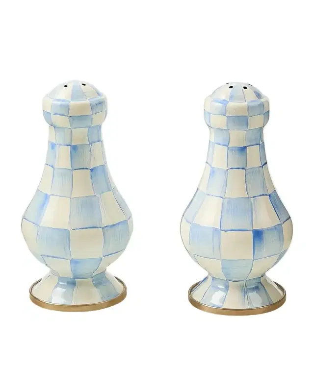 MacKenzie-Childs Check Enamel Salt & Pepper Shakers
