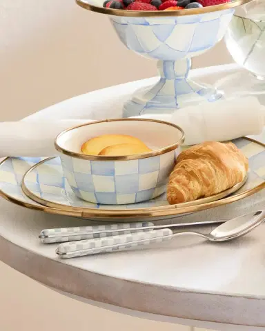 MacKenzie-Childs Sky Check Hand-Painted Enamel Pinch Bowl | Thumbnail 2