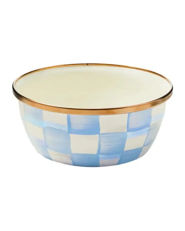MacKenzie-Childs Sky Check Hand-Painted Enamel Pinch Bowl