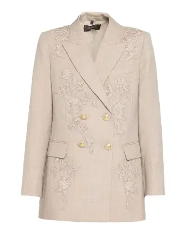 Kobi Halperin Violet Floral-Embroidered Wool Jacket | Thumbnail 1