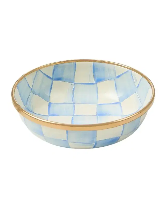 MacKenzie-Childs Sky Check Hand-Painted Enamel Bowl