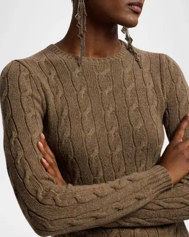 Ralph Lauren Collection Cashmere Cable Knit Crewneck Sweater | Thumbnail 5