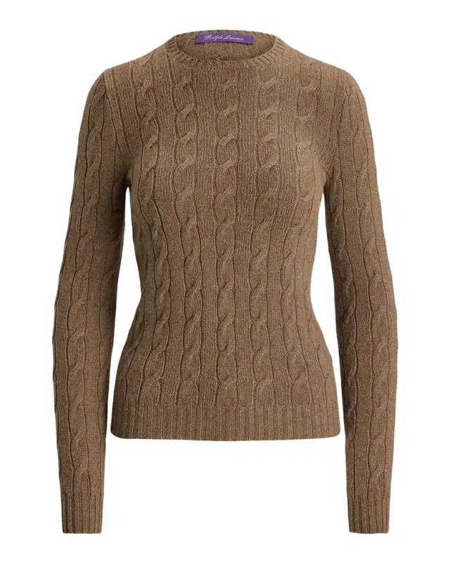 Ralph Lauren Collection Cashmere Cable Knit Crewneck Sweater