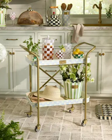 MacKenzie-Childs Sky Check Hand-Painted Enamel Utensil Holder | Thumbnail 3