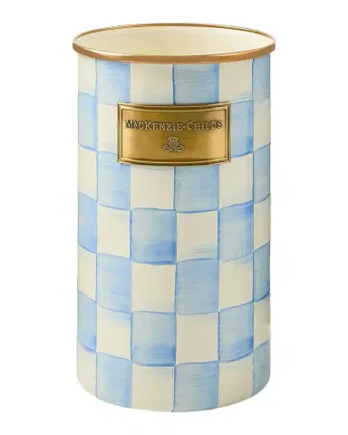 MacKenzie-Childs Sky Check Hand-Painted Enamel Utensil Holder | Thumbnail 1