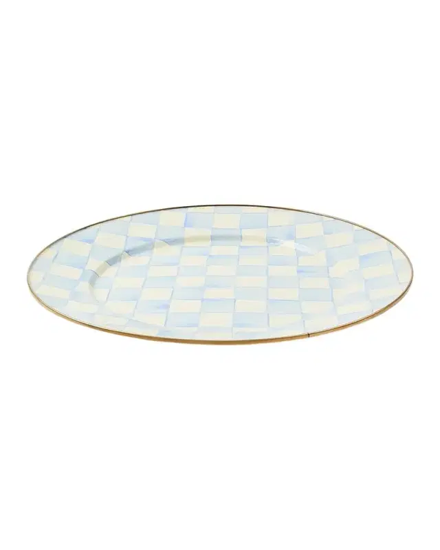 MacKenzie-Childs Sky Check Hand-Painted Charger Plate