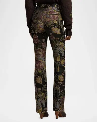 Ralph Lauren Collection Wrigley II Floral Jacquard Bootcut-Leg Pants | Thumbnail 3