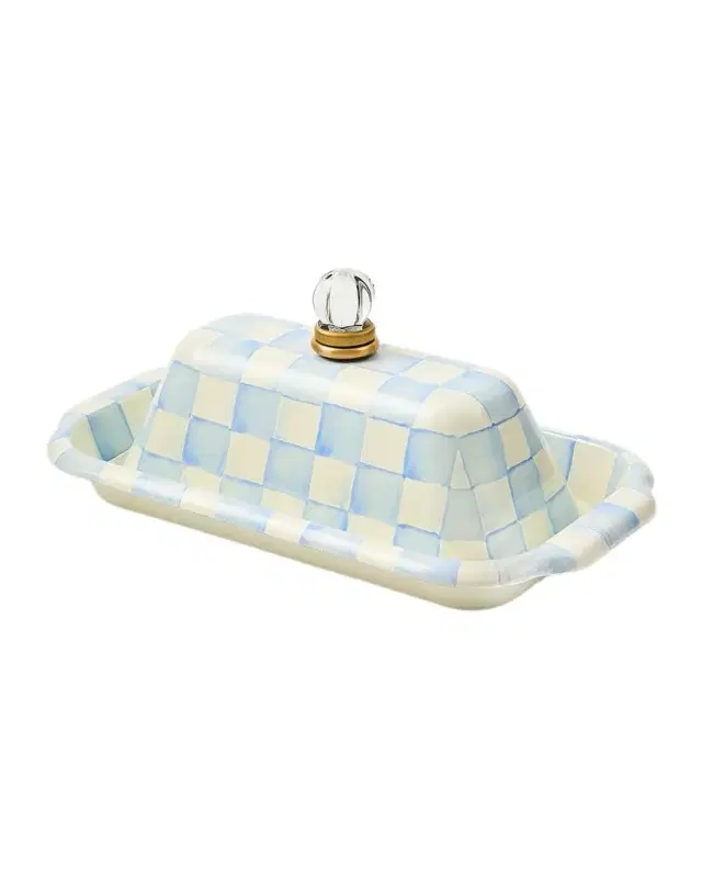 MacKenzie-Childs Check Enamel Butter Box