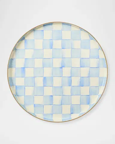 MacKenzie-Childs Sky Check Hand-Painted Enamel Plate | Thumbnail 2