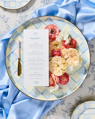 MacKenzie-Childs Sky Check Hand-Painted Enamel Plate | Thumbnail 3