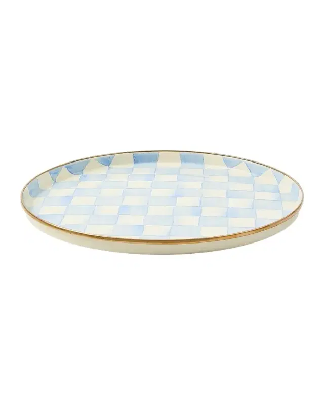 MacKenzie-Childs Sky Check Hand-Painted Enamel Plate