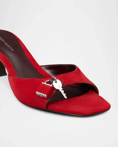 Tory Burch 55mm Lock Suede Mule Sandals | Thumbnail 3