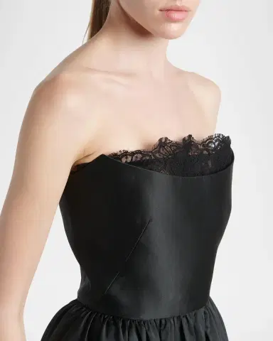 Alexander McQueen Strapless Lace-Trim Corset Fit-&-Flare Gown | Thumbnail 5