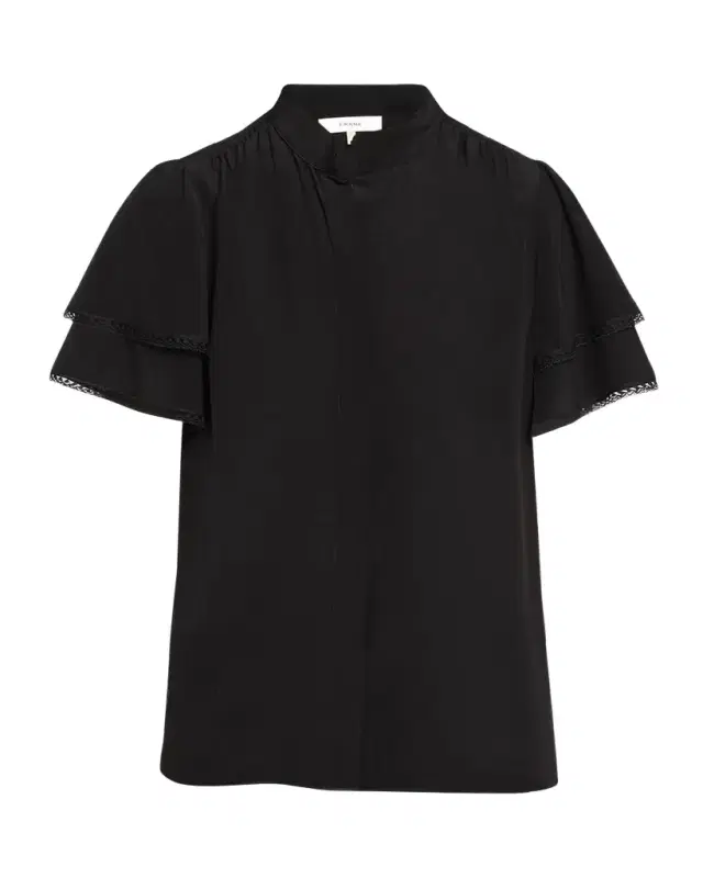 Frame Arcadia Silk Short-Sleeve Top