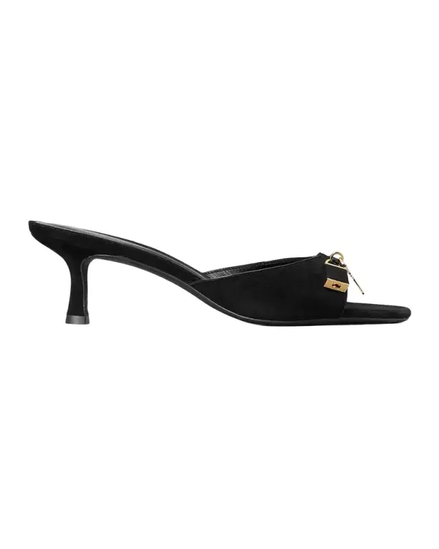 Tory Burch 55mm Lock Suede Mule Sandals