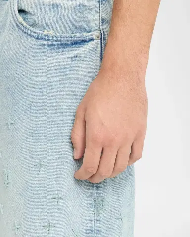 PURPLE Mono Stars Tuffetage Denim Shorts | Thumbnail 5