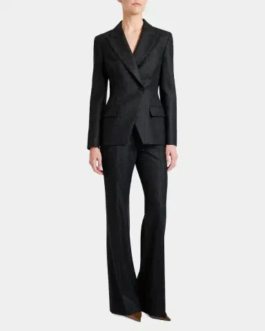 Santorelli Malli Metallic-Check Virgin Wool Blazer | Thumbnail 2