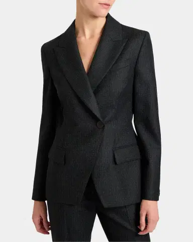 Santorelli Malli Metallic-Check Virgin Wool Blazer | Thumbnail 4
