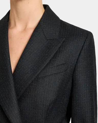 Santorelli Malli Metallic-Check Virgin Wool Blazer | Thumbnail 5