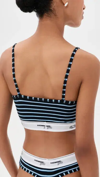 Hommegirls Homme Girls x Fruit of The Loom Cami Bralette 3 Pack Stripe/Heather Grey/White | Thumbnail 4