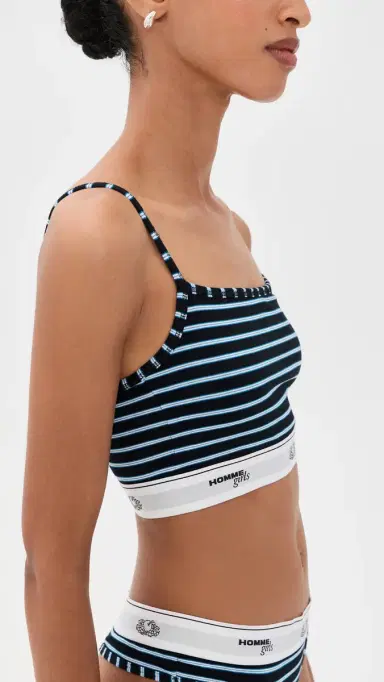 Hommegirls Homme Girls x Fruit of The Loom Cami Bralette 3 Pack Stripe/Heather Grey/White | Thumbnail 5