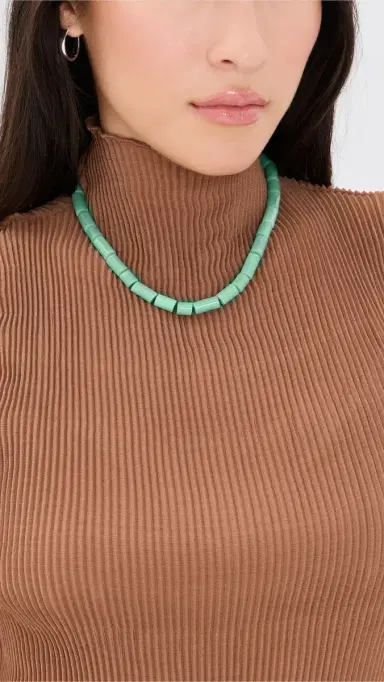 LIÉ STUDIO The Sadie Necklace Green Aventurine One Size | Thumbnail 3
