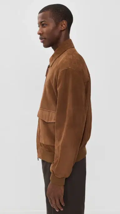 ARMA Gwenno Lamb Suede Jacket Saddle 54 | Thumbnail 5