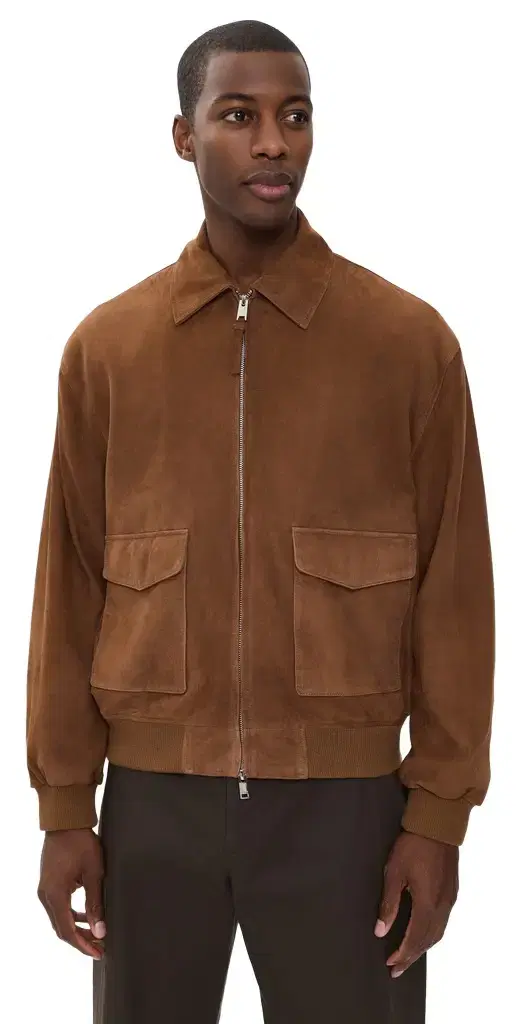 ARMA Gwenno Lamb Suede Jacket Saddle