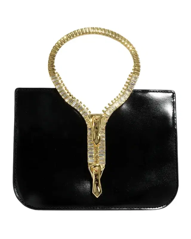 ALEXIS BITTAR Sculptural Zipper Box Leather Top-Handle Bag