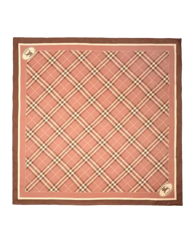 Burberry Check Knight Stamp Silk Scarf