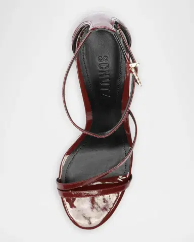 Schutz 90mm Tessa Patent Leather Ankle-Strap Sandals | Thumbnail 5