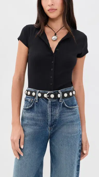 Loeffler Randall Issa Dome Studded Belt | Thumbnail 3