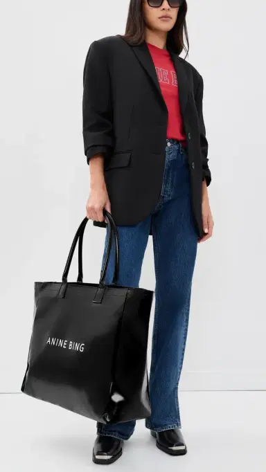 Anine Bing Leo Coated Canvas Tote Bag | Thumbnail 3