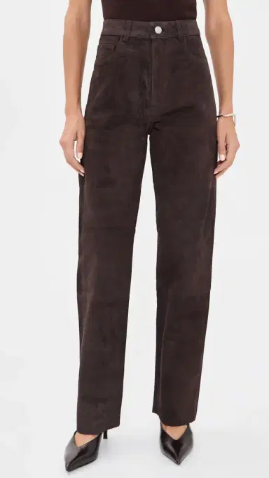 DL1961 Dakota Slim Straight Suede Pants Tobacco Suede | Thumbnail 2
