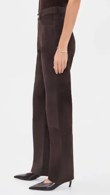 DL1961 Dakota Slim Straight Suede Pants Tobacco Suede | Thumbnail 4