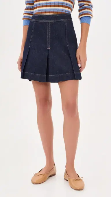 Madewell Denim Pleated Mini Skirt | Thumbnail 2